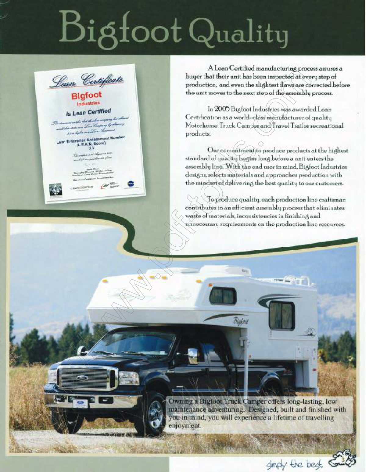 2007 Bigfoot Truck Camper Brochure RV Roundtable Buy Sell Join 2007 Bigfoot Truck Camper Brochure RV Roundtable Buy Sell Join